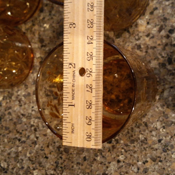 Vintage Libbey Texture Flowers Gold Bouquet 1960's Set Of 4 Glasses - Picture 9 of 9